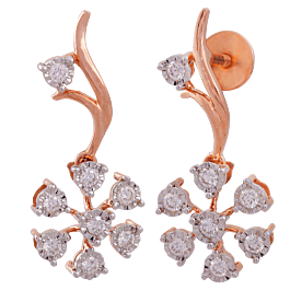 Dazzling Sleek Diamond Earrings