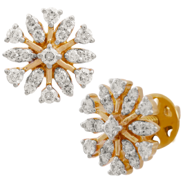 Flamboyant Intricate Floral Diamond Earrings