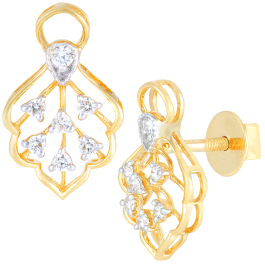 Amazing Cinquefoil Pattern Diamond Earrings
