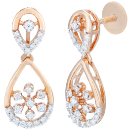 Lovely Infinity Design Floral Diamond Earrings