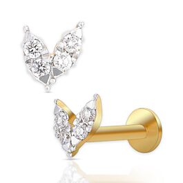 Elegant Dual Leaf Diamond Earrings
