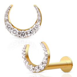 Wondrous Crescent Moon Diamond Earrings