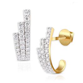 Shimmering Triple Hoop Diamond Earrings