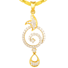 Sparkling Spiral Design Diamond Pendant