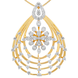Ethereal Pear Drops Floral Diamond Pendants