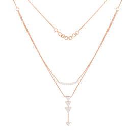 Geometric Trio Gleaming Triangle Diamond Necklaces