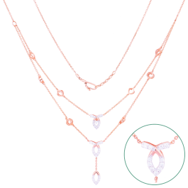 Amazing Pear Drop Double Layer Diamond Necklaces