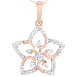 Slender Striking Floral Diamond Pendants