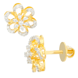 Flashy Floral Diamond Earrings