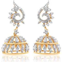 Sparkling Stone Jhumkas Diamond Earrings