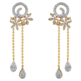 Concentric Dual Floret Diamond Drop Earrings