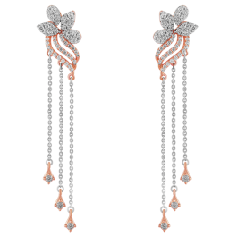 Fancy Triple Hanging Diamond Drop Earrings