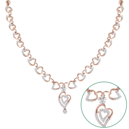 Lovely Heart Shaped Diamond Necklace