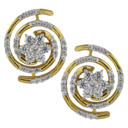 Concentric Floral Diamond Earrings