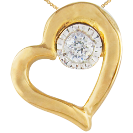 Dainty Romantic Heart Diamond Pendants