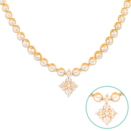 Enticing Spherical Floral Pattern Diamond Necklaces