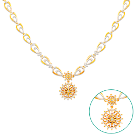 Flamboyant Double Pear Floral Diamond Necklaces