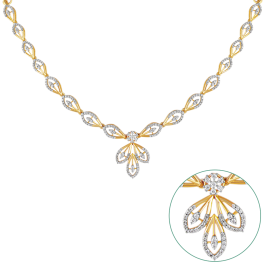 Beautiful Stylish Dual Tone Pear Drop Diamond Necklaces