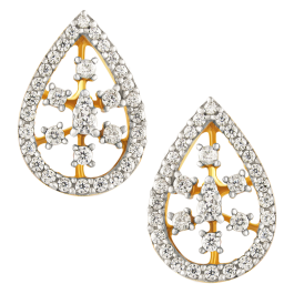 Ravishing Pear Drops Floral Diamond Earrings