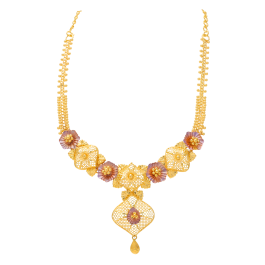 Gorgeous Ball Beads Floral Gold Necklaces