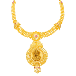 Beauty Beads Goddess Sri Lakshmi Long Gold Necklaces
