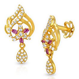 Glamorous Floral Gold Earrings