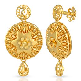 Gorgeous Floral Drops Gold Earrings