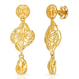 Contemporary Floral Gold Earrings