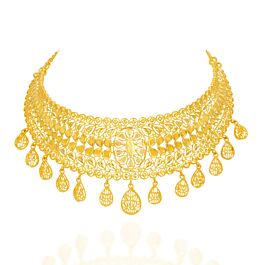 Sparkling Floral Gold Necklace