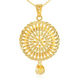 Gleaming Designer Floral Gold Pendant 