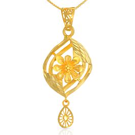 Simple Sleek Floral Gold Pendant
