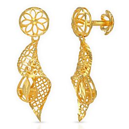 Radiant Pretty Floral Gold Earrings