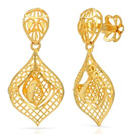 Dazzling Textured Box Gold Earrings