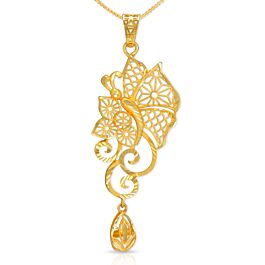 Sublime Butterfly Floral Gold Pendant