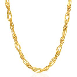 Gleaming Oval Design Interlooped Gold Chain