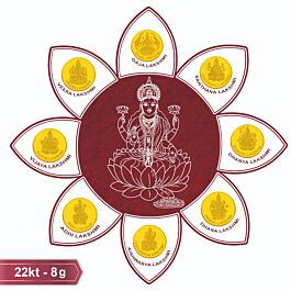 22KT Set of 8 Asthalakshmi Gold Coins