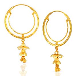 Beautiful Bell with Floral Gold Earrings