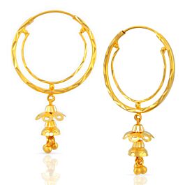 Beautiful Bell with Floral Gold Earrings