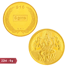 22KT 6 Grams Lakshmi Gold Coin