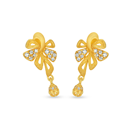 Lovely Dancing Bead Gold Earrings