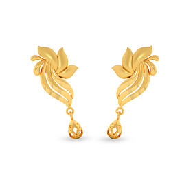 Regal Floral Sway Gold Earrings