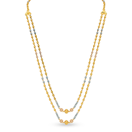Glitzy Double Layered Beaded Gold Necklace
