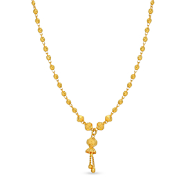 Wondrous Carved Balls Gold Necklace
