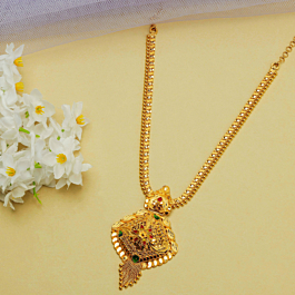 Charming Enamel Coated Floral Gold Necklace