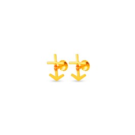 Duo Tone Anchor Gold Earrings
