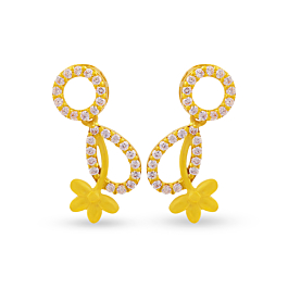 Amorous Semi Floral Gold Earrings