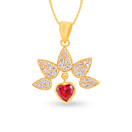 Admired Heart And Pear Gold Pendant