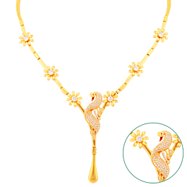 Golden Elegance Sunlit Peacock Gold Necklace