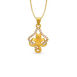 Glam Mouval Collection Gold Pendant