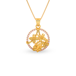 Glimmering Mouval Collection Gold Pendant
